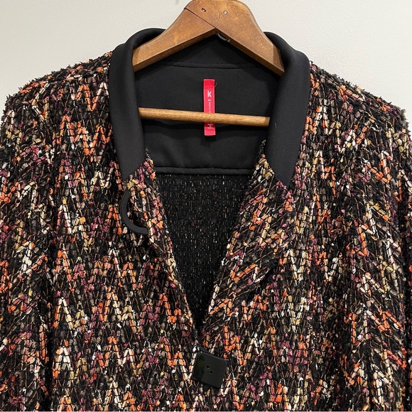 IC by Connie K Textured Chevron Zig Zag Button Front Jacket 2X Made in USA - Picture 4 of 11